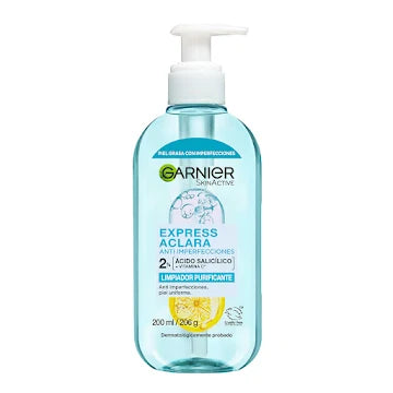 Limpiador Facial Garnier Express Aclara Anti Imperfecciones Gel Botella X 200 Ml